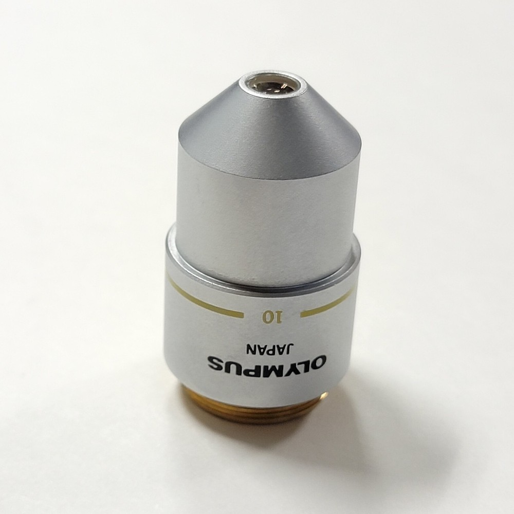 ORIGINAL - Olympus EA10 0.25 10X Microscope Objective Part BH2 CH2 Yellow line