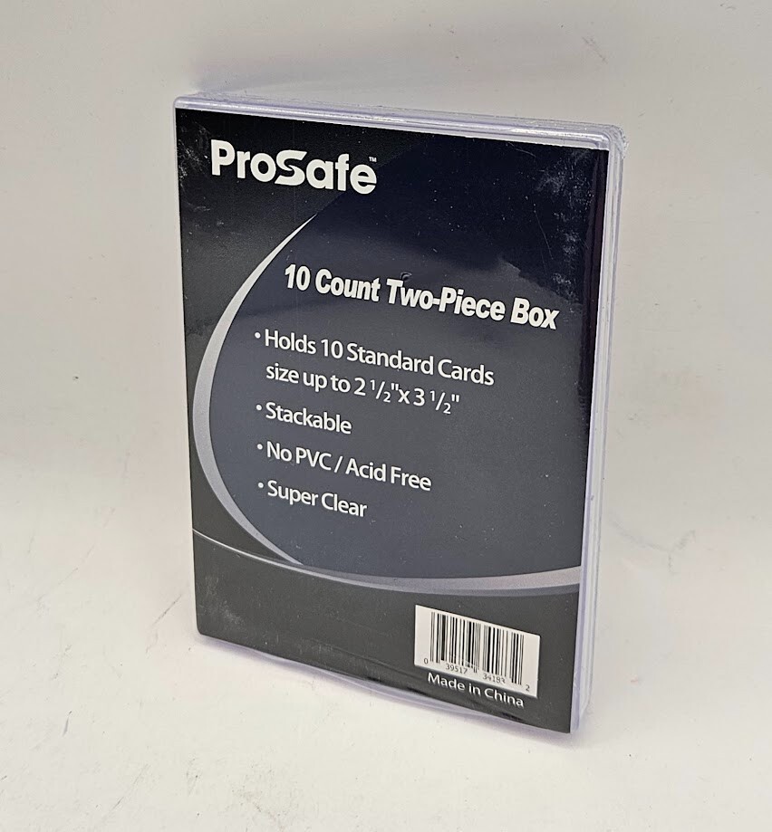 (2 Boxes) Pro-Safe 2 Piece Plastic Card Storage Box (10 Count Size) Slider Box