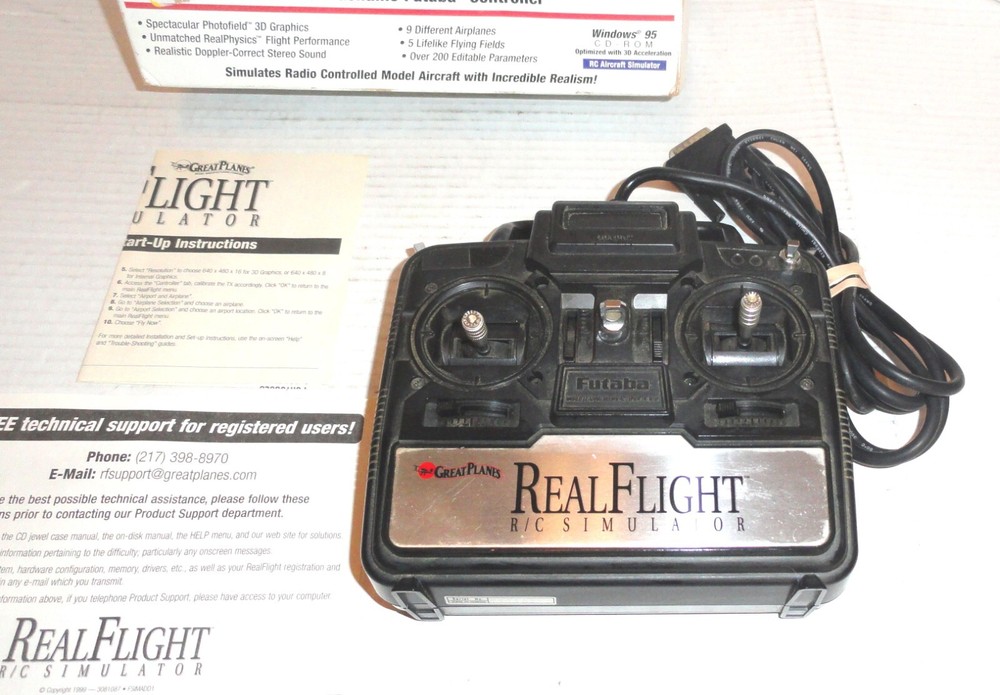 Vintage Great Planes Real Flight R/C Simulator with Futaba Controller UNTESTED