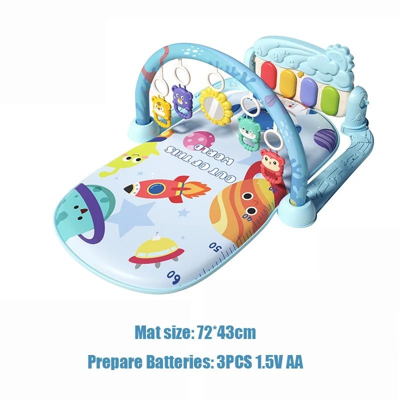 Baby Play Mat Gym Funny Piano Tummy Time Activity Mat with 5 Infant Sensory Toys
