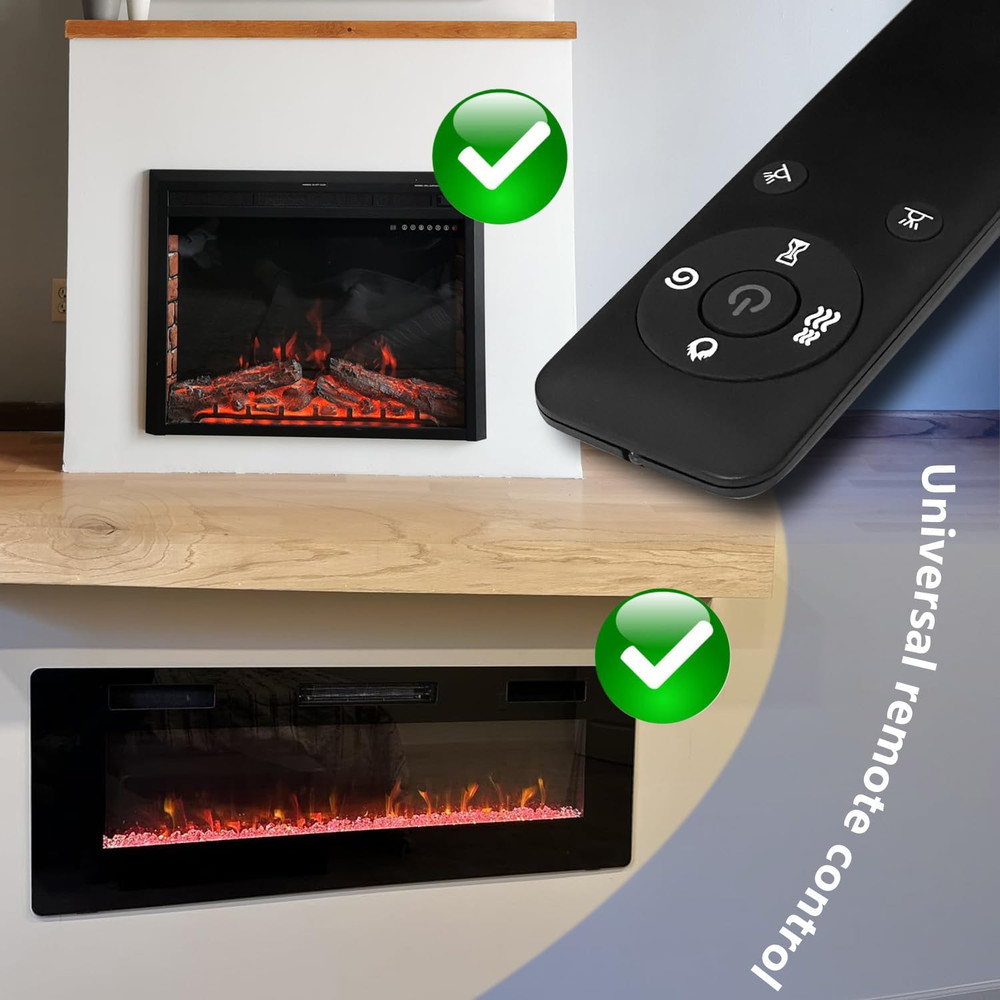 Replacement Remote for Electric Fireplace,Compatible with BOSSIN & Eueiriup
