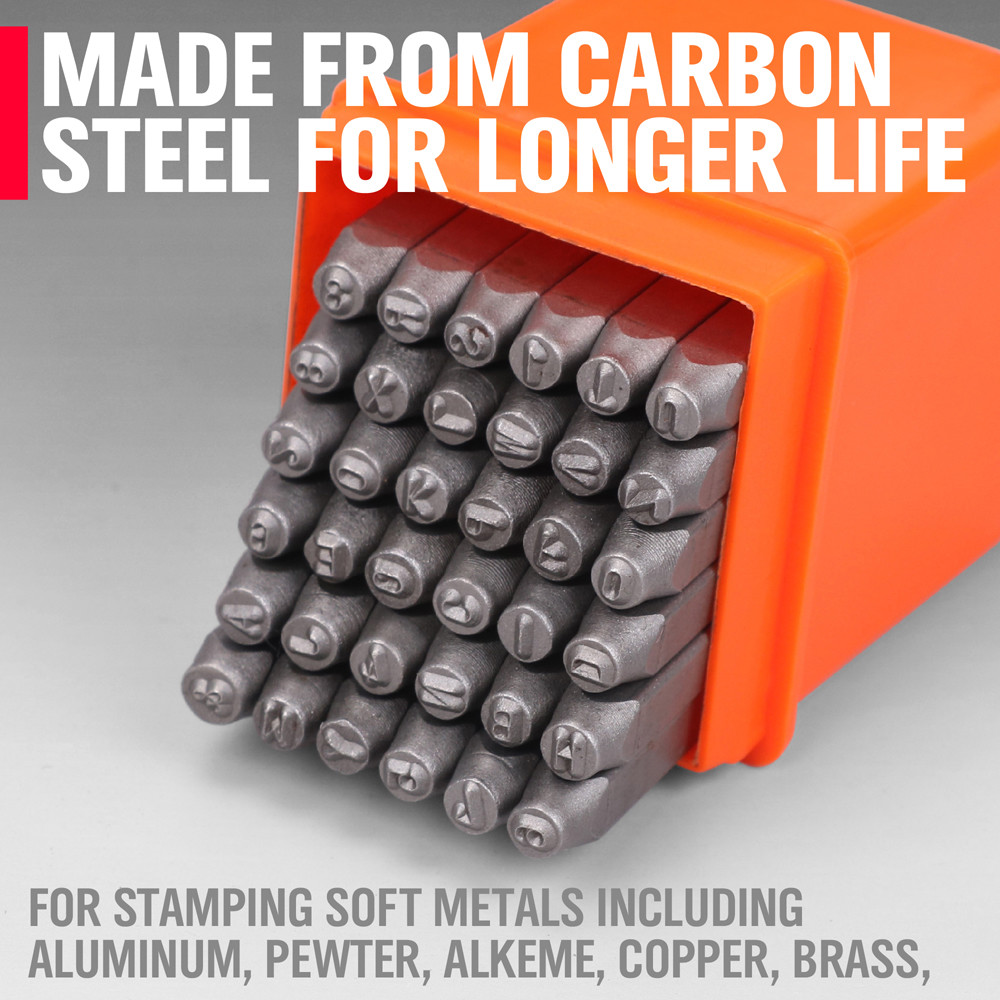 37 pc 1/8 in Steel Metal Punch Letter & Number Stamp Kit Set