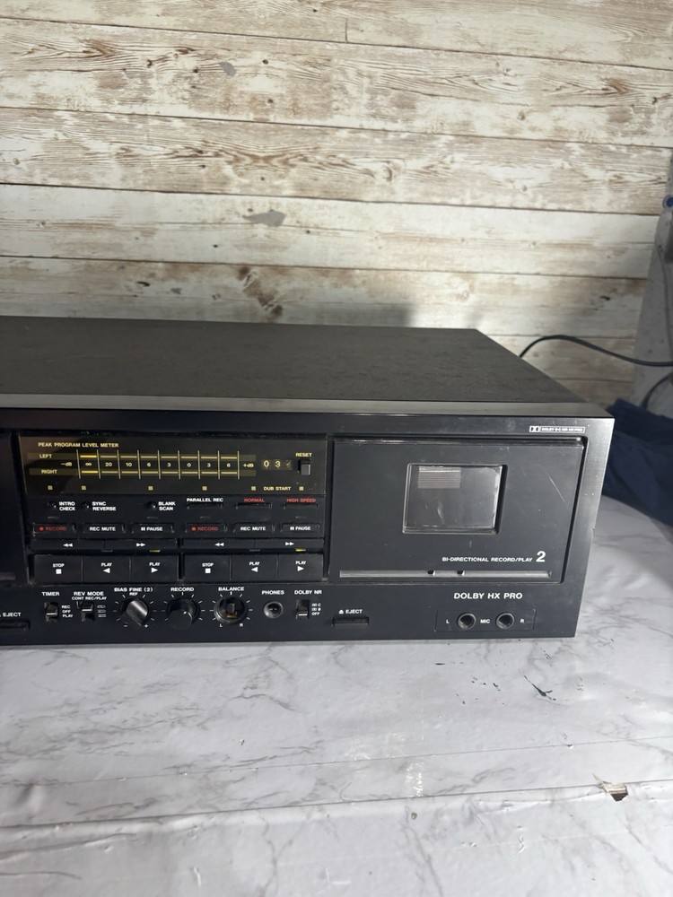 TASCAM 202 MK ii Double Auto Reverse Cassette Deck Tested Missing Knob Read !!