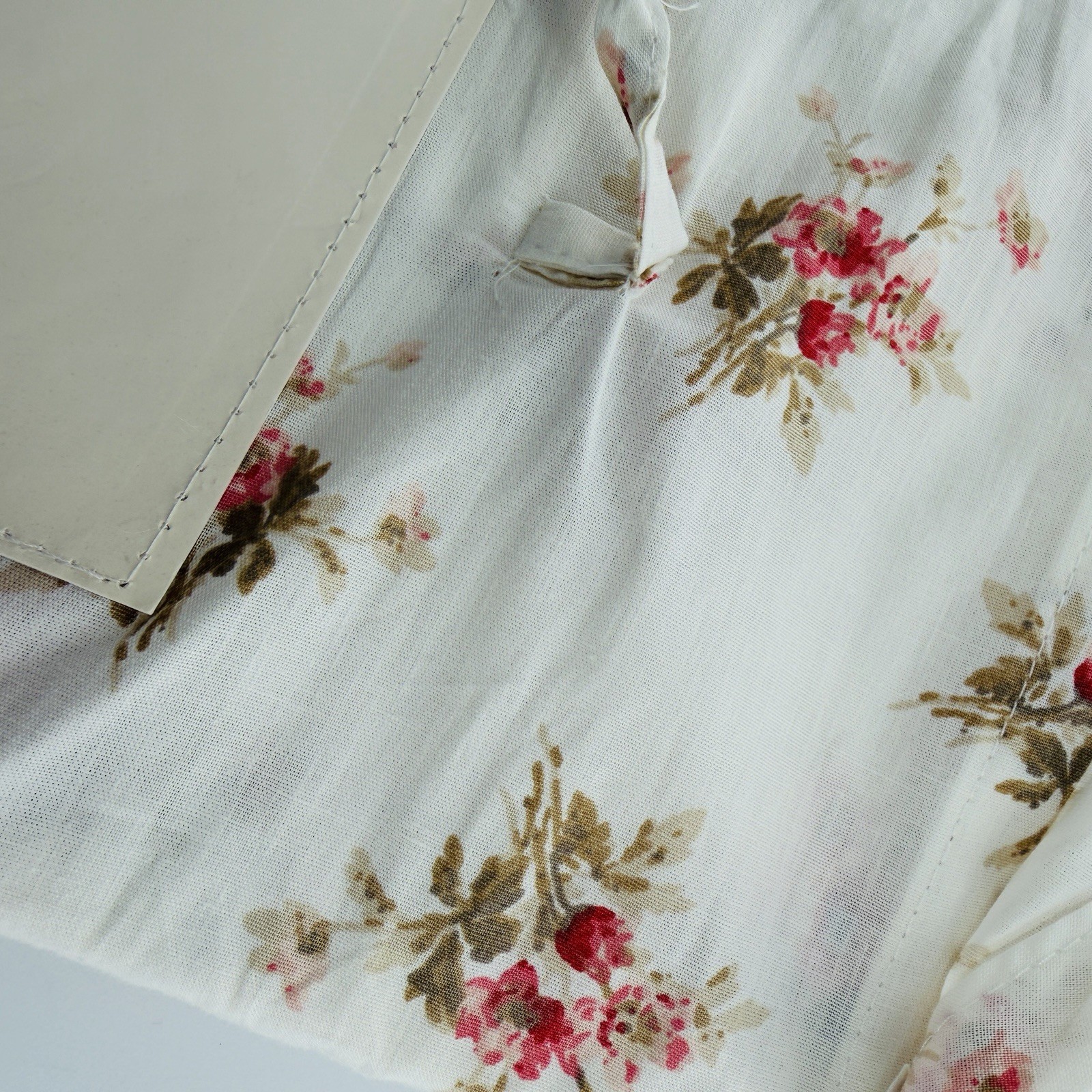 Laura Ashley Dorrie Pink Standard Cotton Percale Pillowcase Floral Cottage Set 2