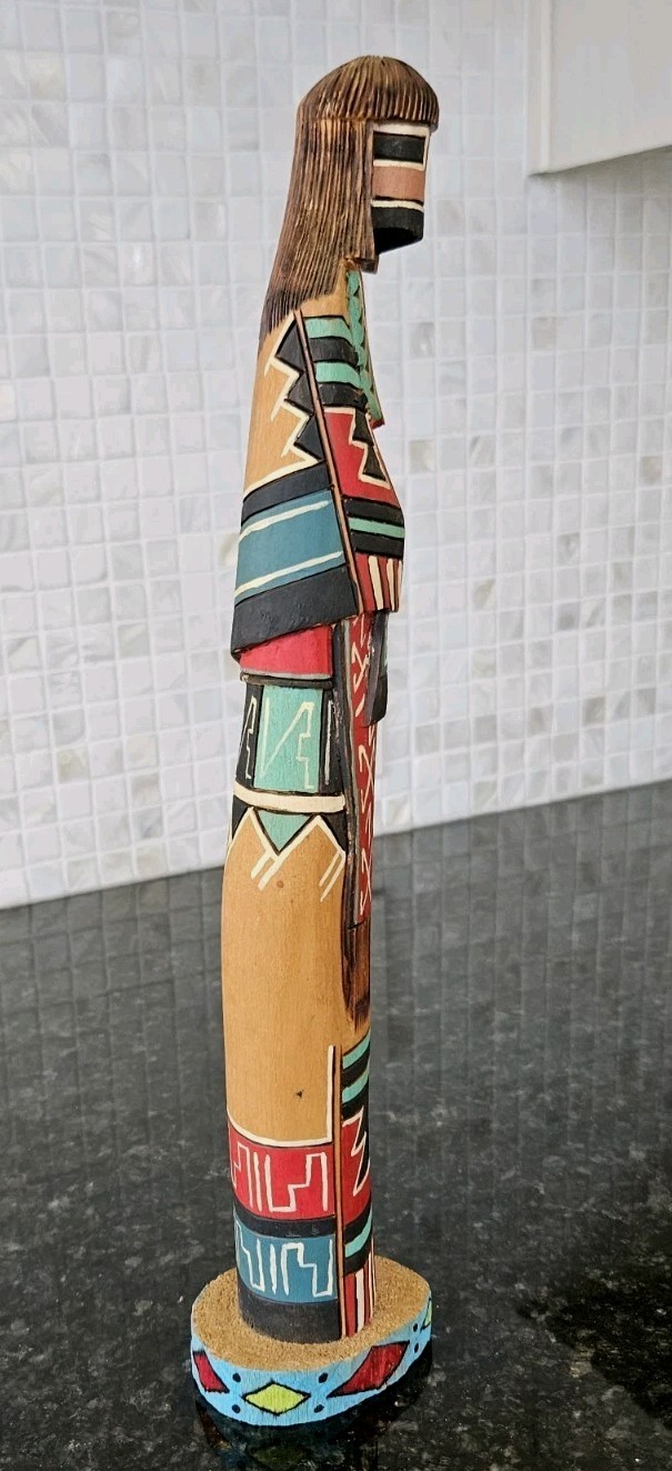 Native American Hopi Longhair Shalako Kachina By S.J. 13.75"