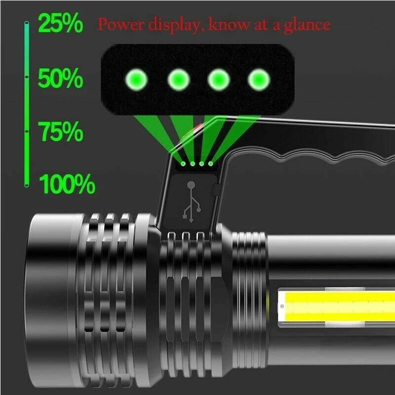 Rechargeable LED Torch with 4 Modes - Waterproof, Compact & Bright Light Source
