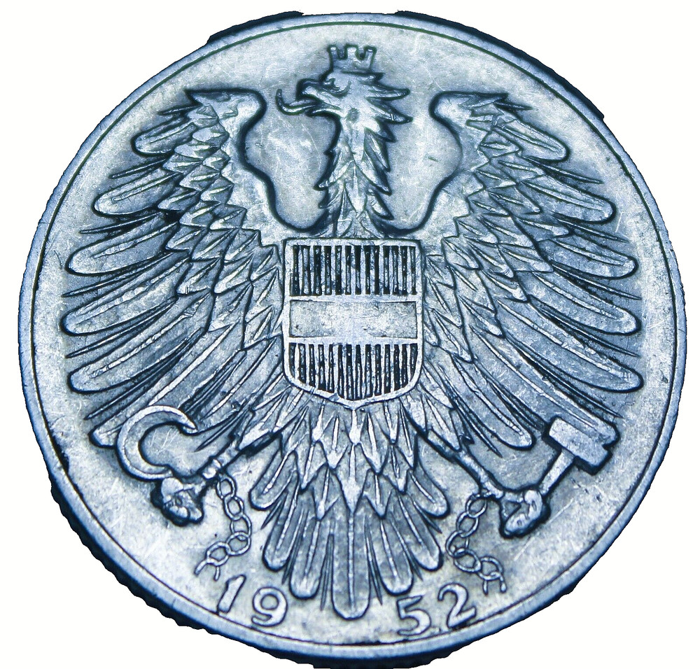 Austria 5 Schilling, 1952~Eagle~Free Ship #A245