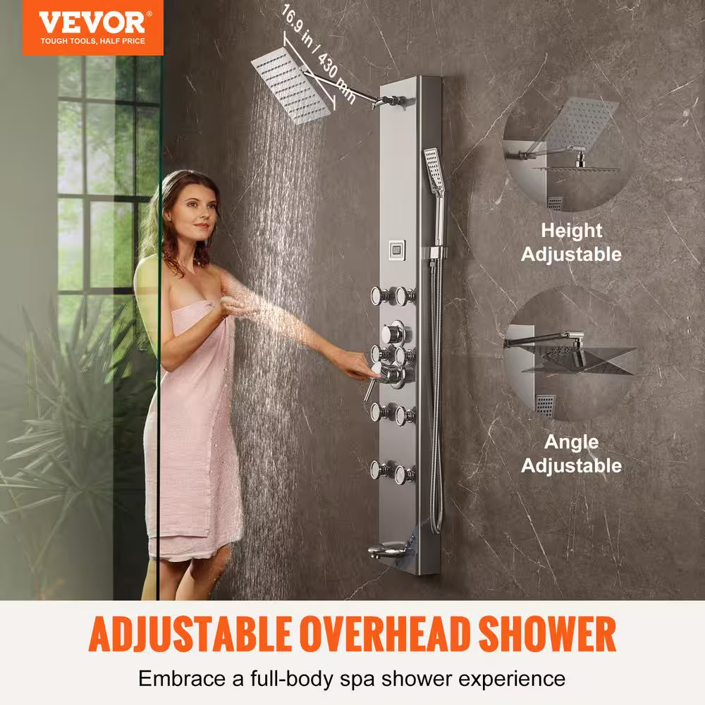 Shower Panel System 5 Shower Modes Digital Display Shower Panel Tower 8 Massage