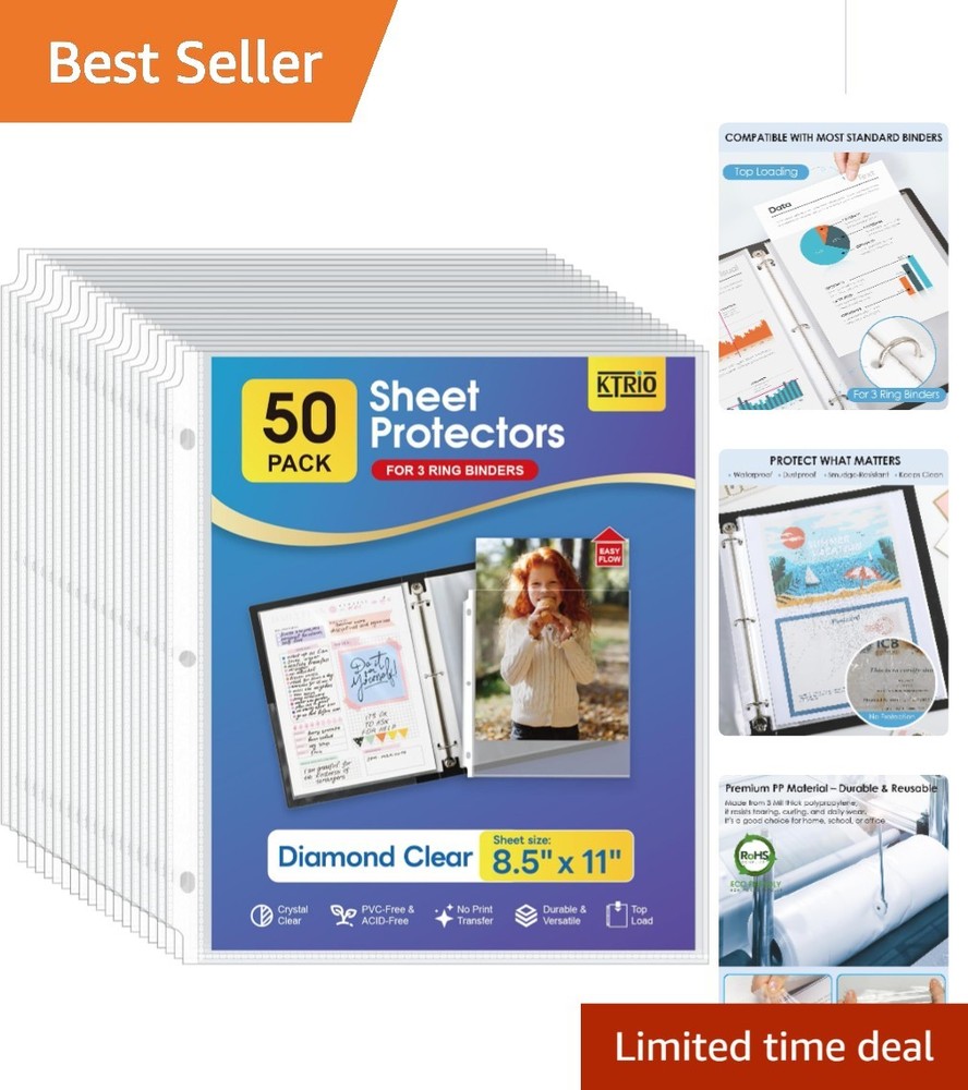 Durable 8.5 x 11 Top Loading Document Sleeves - 50-Pack for Versatile Protection