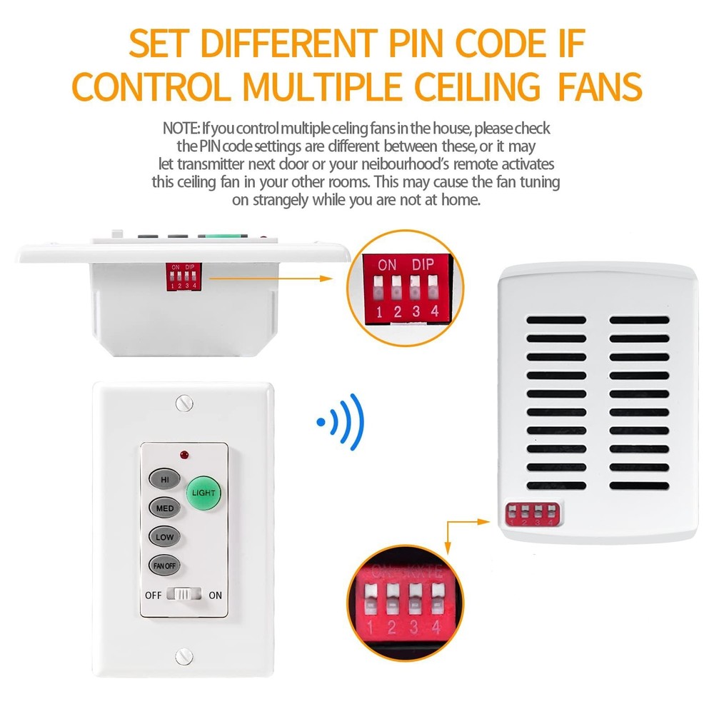 Humpptom Ceiling Fan Remote Control and Receiver Kit, Replacement for Hampton...