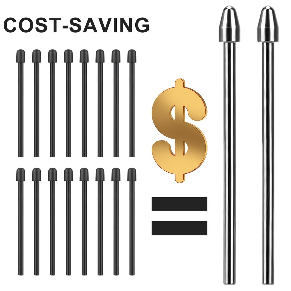 2PCS Pen Tip Replacement for Kindle Scribe Stylus Tips Titanium M, silver