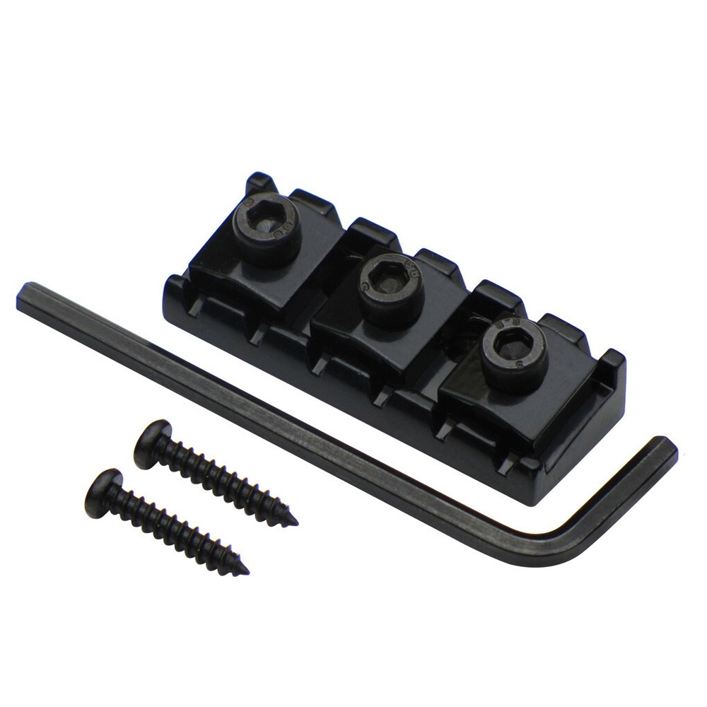Black 43mm Guitar Locking Nut String Lock for Double Locking Tremolo Bridge