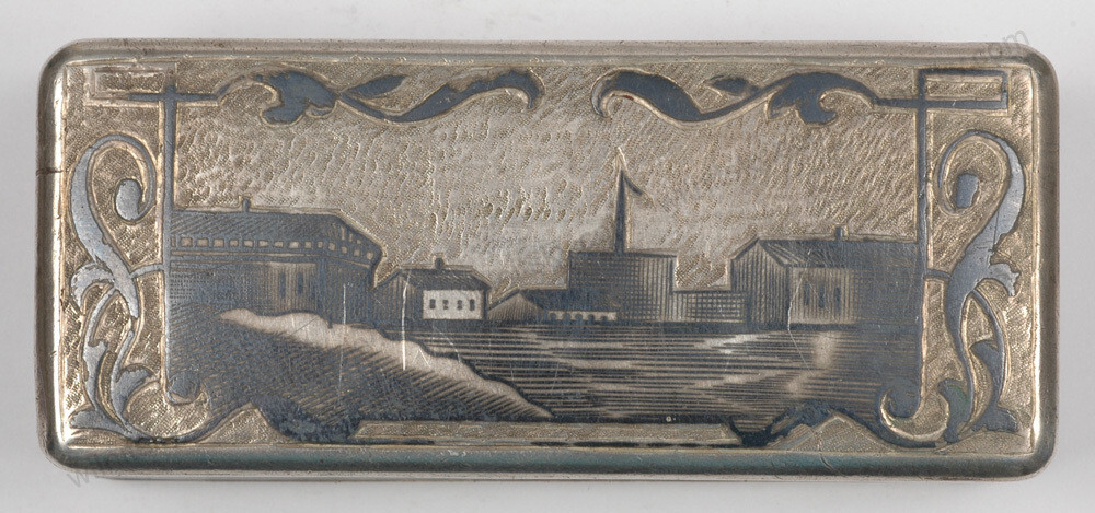 Moscow silver with niello box, 1857