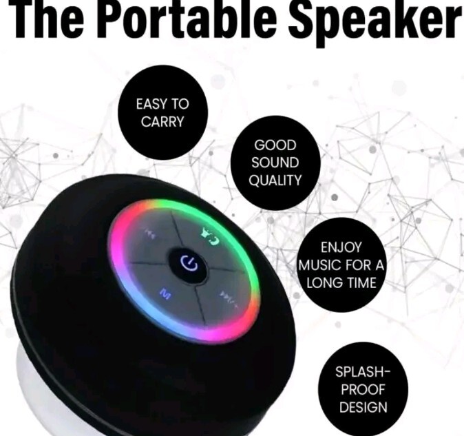 Portable Speaker System Red Color - Wireless - Rechargeable - 7 Color LED