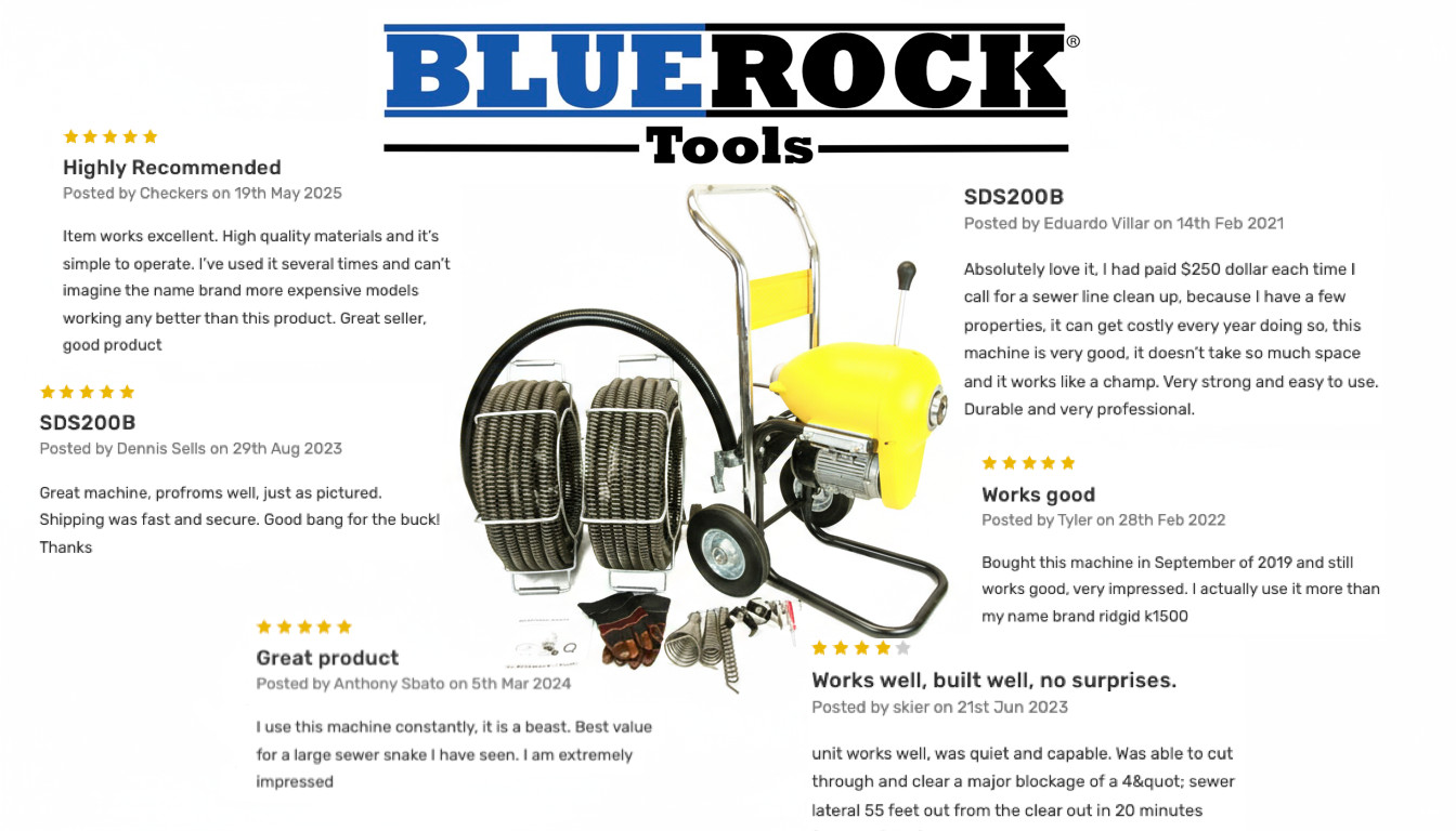 BLUEROCK ®  SDS200B Sectional Sewer Drain Machine fits Ridgid® K-1500 C11 Cables