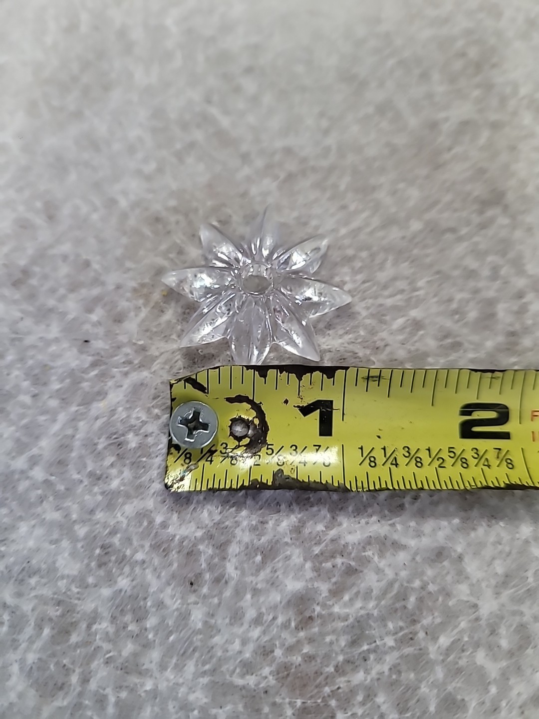 4 VINTAGE CLEAR MIRROR STAR ROSETTES , 1” diameter.