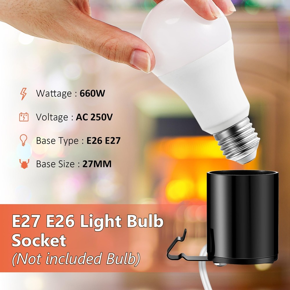 6 Set Blow Mold Light Kit Replacement, E27 E26 Single Light Cord Kit with Switch