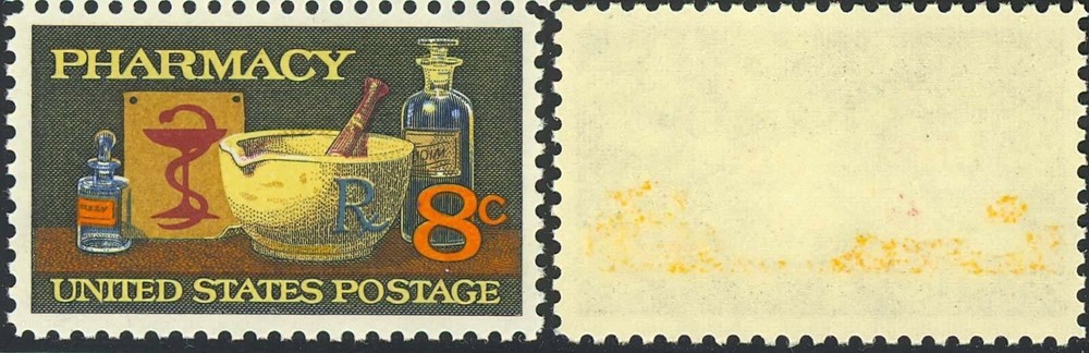 1473, RARE REVERSE COLOR OFFSET ERROR - 8¢ PHARMACY