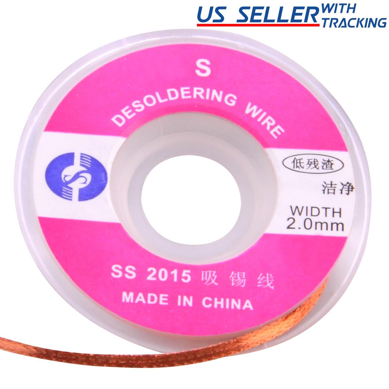 2.0mm Desoldering Braid Solder Remover Pure Copper Wick - Low Residue 1m/3ft