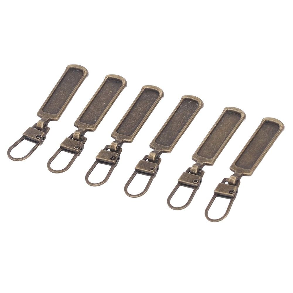 § Bronze 6Pcs Zipper Pull Tab Rustproof Detachable Colred Zipper Pull