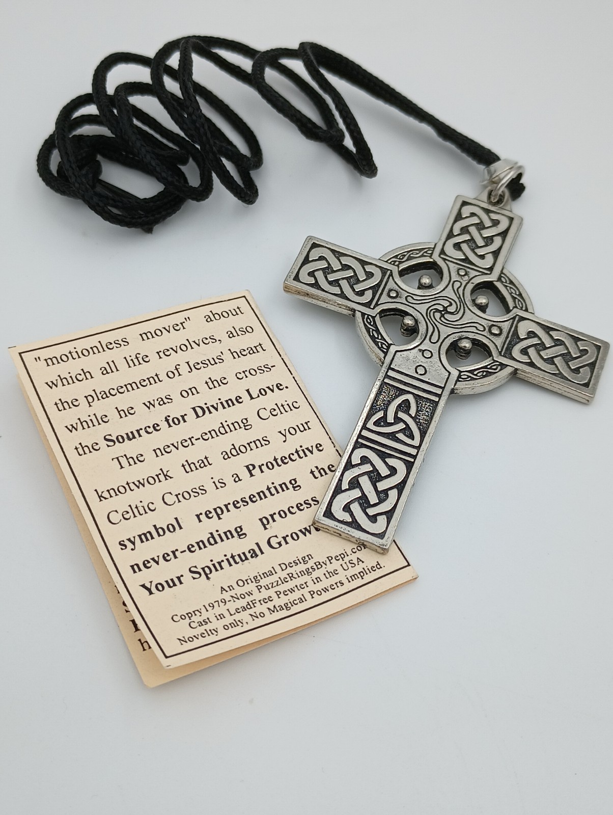 CELTIC CROSS Necklace Detailed Pendant Necklace Celtic Knot Work Extra Large