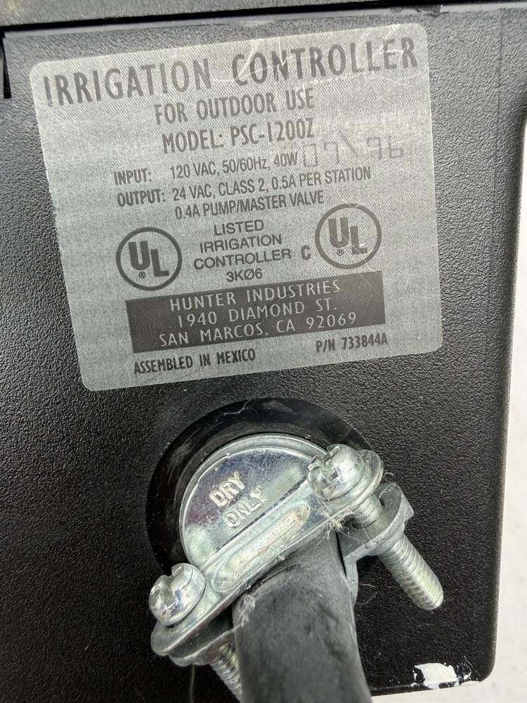 Hunter PSC‑Z 1200‑Z Irrigation Controller 12‑Zone Timer Panel Rain Sensor Ready