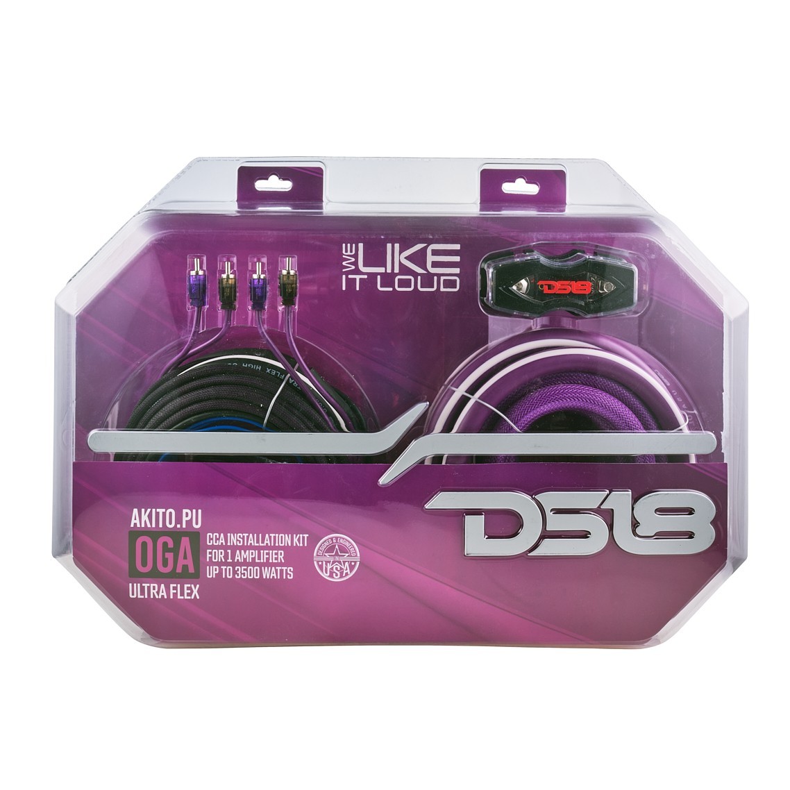 DS18 AKIT0.PU 0-GA Amplifier Installation Wiring Kit - Purple