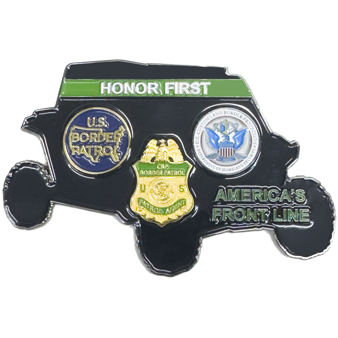 EL18-15 challenge coin for CBP Border Patrol UTV Truck Police Challenge Coin Hon