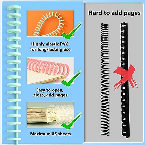Binding Spines/Coils/Combs Easy to Open Close Adding Pages for Binding Machin...