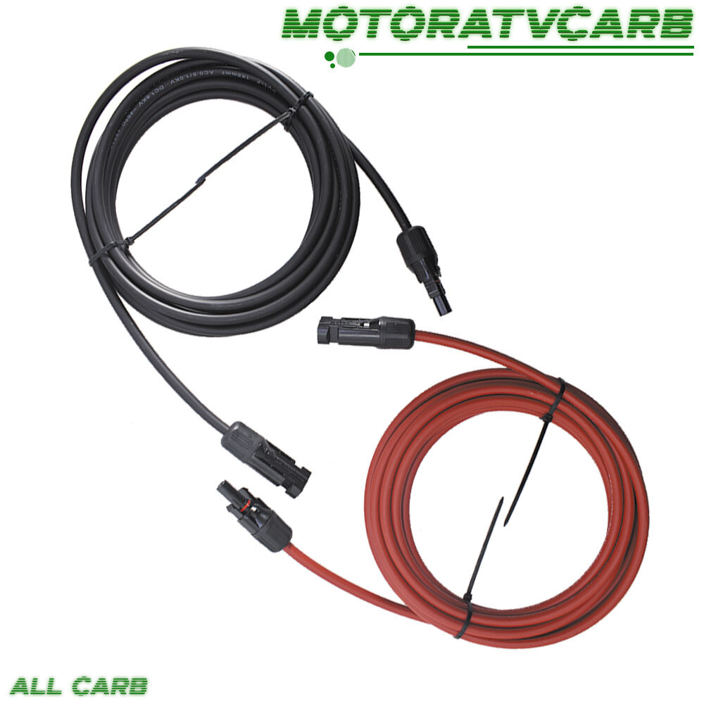ALL-CARB 10 AWG 15 FT Solar Panel Extension Cable Wire Connector Black + Red