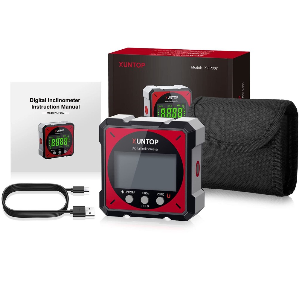 Usb Charging Digital Level Box Angle Finder With Laser level 2 4side Strong Ma