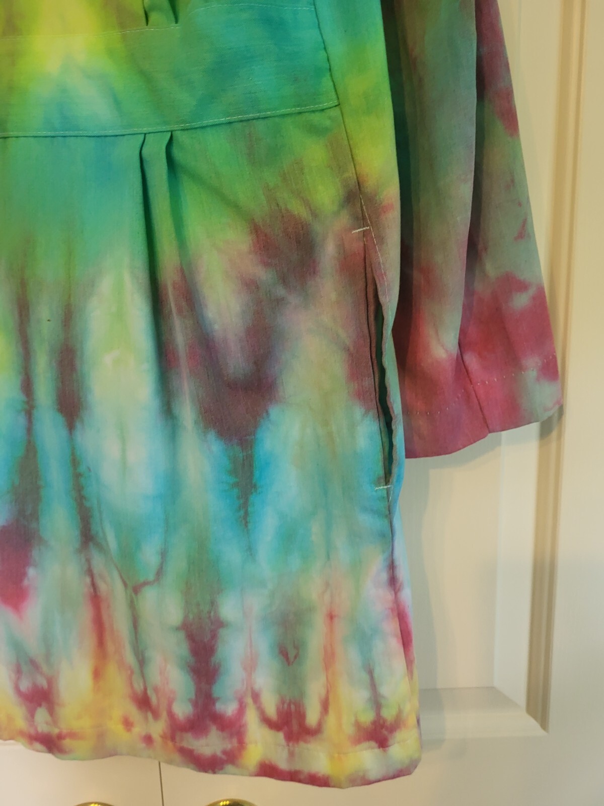 SALE Quality Landau Tye Dye Lab Coat Men's Large Sz 48 65% Polyester 35% Cotton