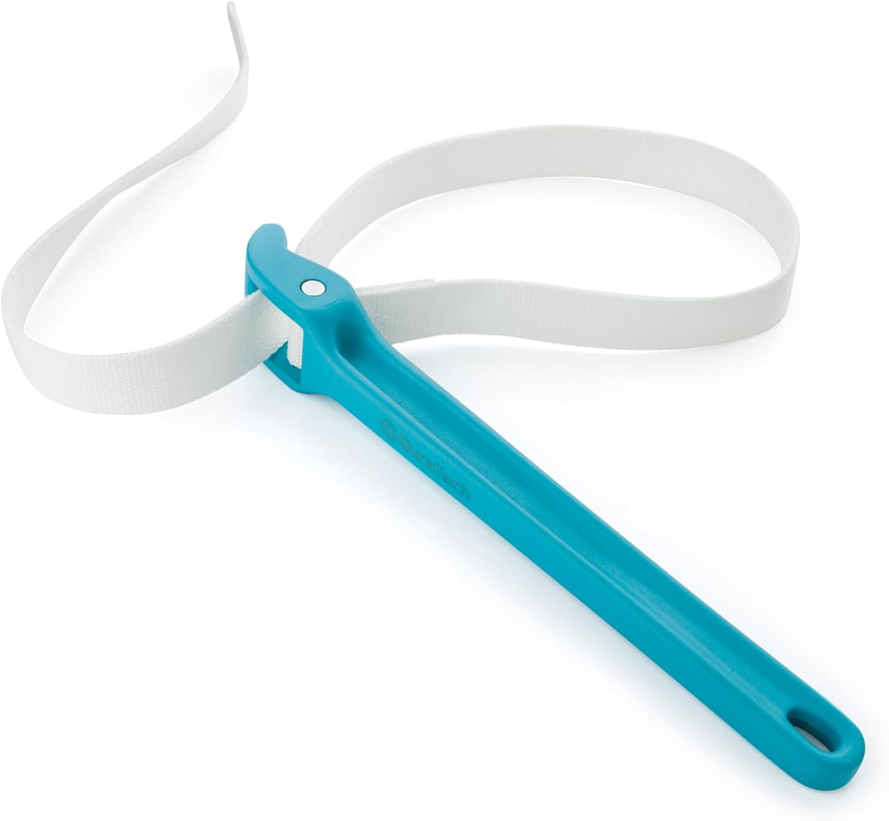 Strap Wrench 12" Handle, Adjustable Nylon Strap Pipe Wrench, Oil Filter Strap Op