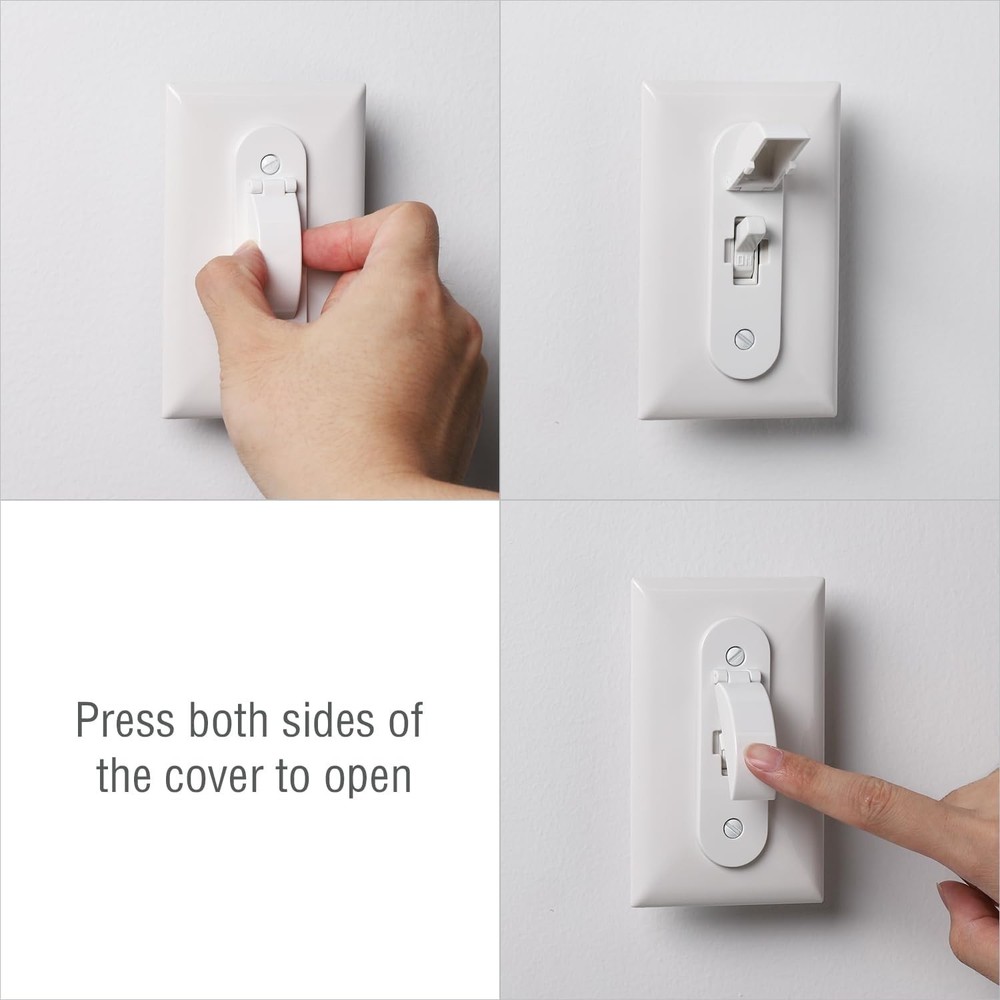 8-Pack Child Proof Light Switch Guards: Toggle Protection in White