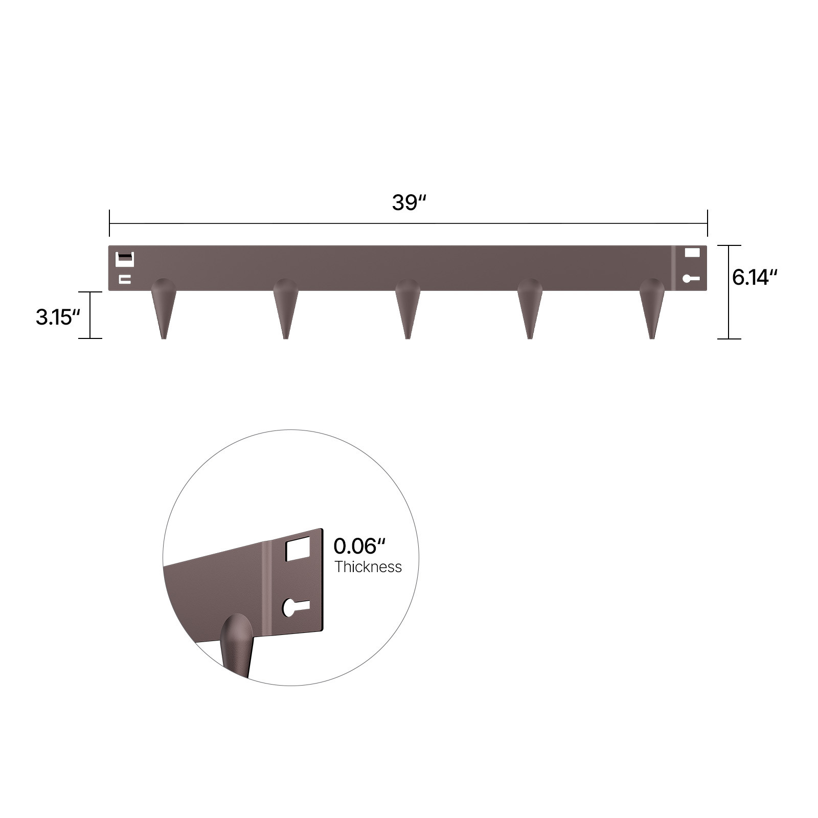 Steel Landscape Edging 5 Packs 39x3in Rust-Resistant Garden Edging Border
