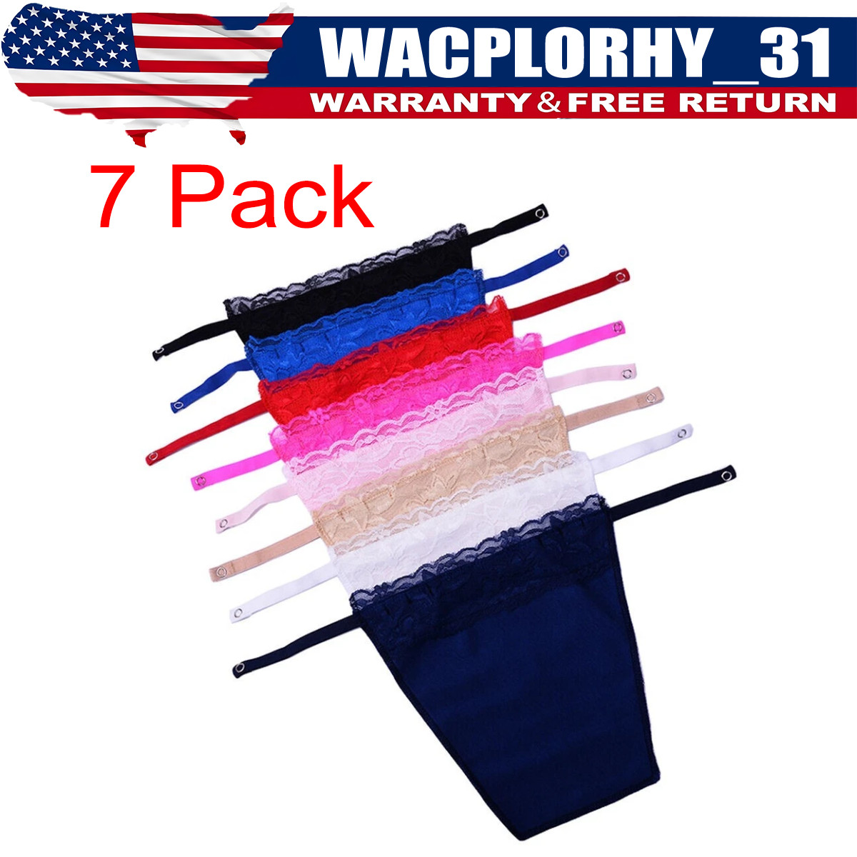 7 Pack Women Lace Cami Clip-on Mock Camisole Overlay Modesty Panel Fashion Gift