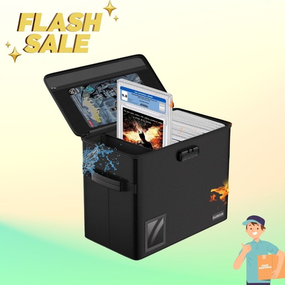 Fireproof Graded Comic Book Storage Box for 30 Comics Stackable Lockable