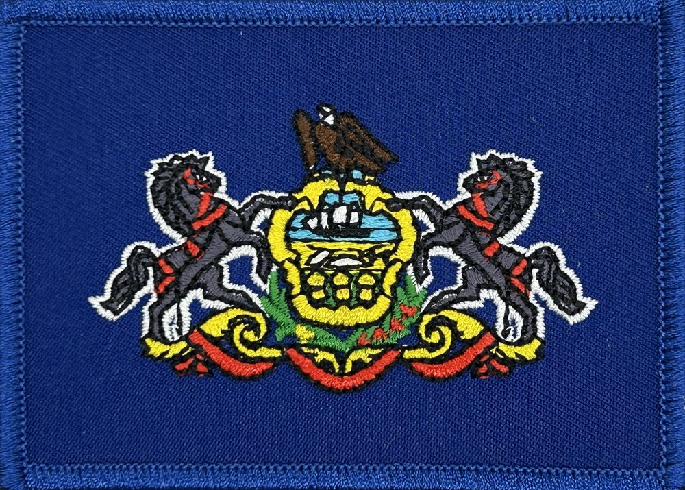 PENNSYLVANIA STATE FLAG EMBELEM APPLIQUE IRON ON PATCH EE-337