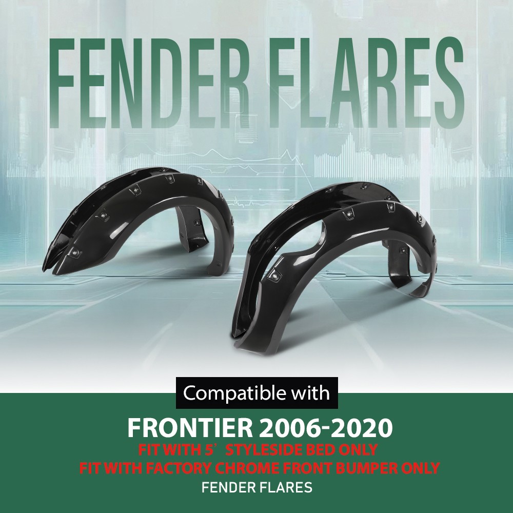 Pocket Rivet Bolt On Fender Flares Fit For 2006-2020 Nissan Frontier 5' Bed