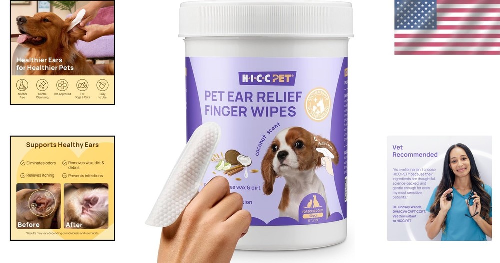 Relief Itching & Inflammation Ear Wipes, 50ct