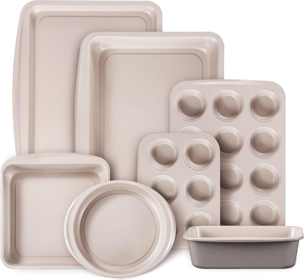 7-Piece Nonstick Stackable Baking Pans Set - Bakeware Sets Including Cookie Shee