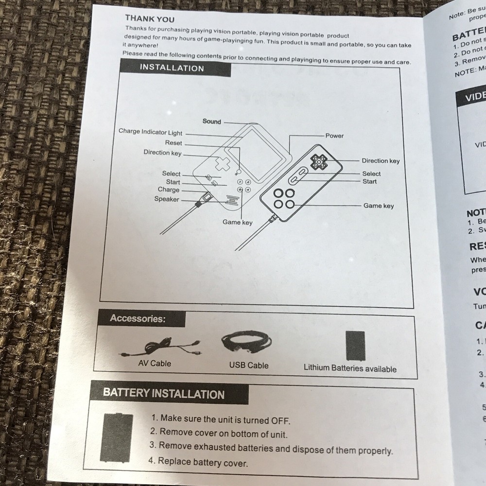 Large Screen Mini Handheld Digital Game System