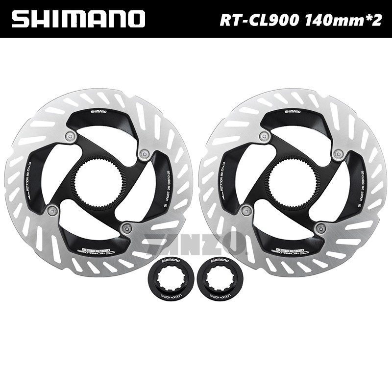 2-Pack Shimano RT-CL900 Center Lock Brake Rotor 140mm or 160mm with Lockring-OE