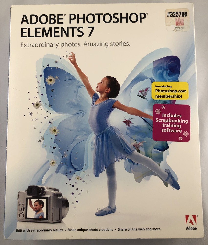 VINTAGE NOS SEALED ADOBE PHOTOSHOP ELEMENTS 7 SOFTWARE - BRAND NEW