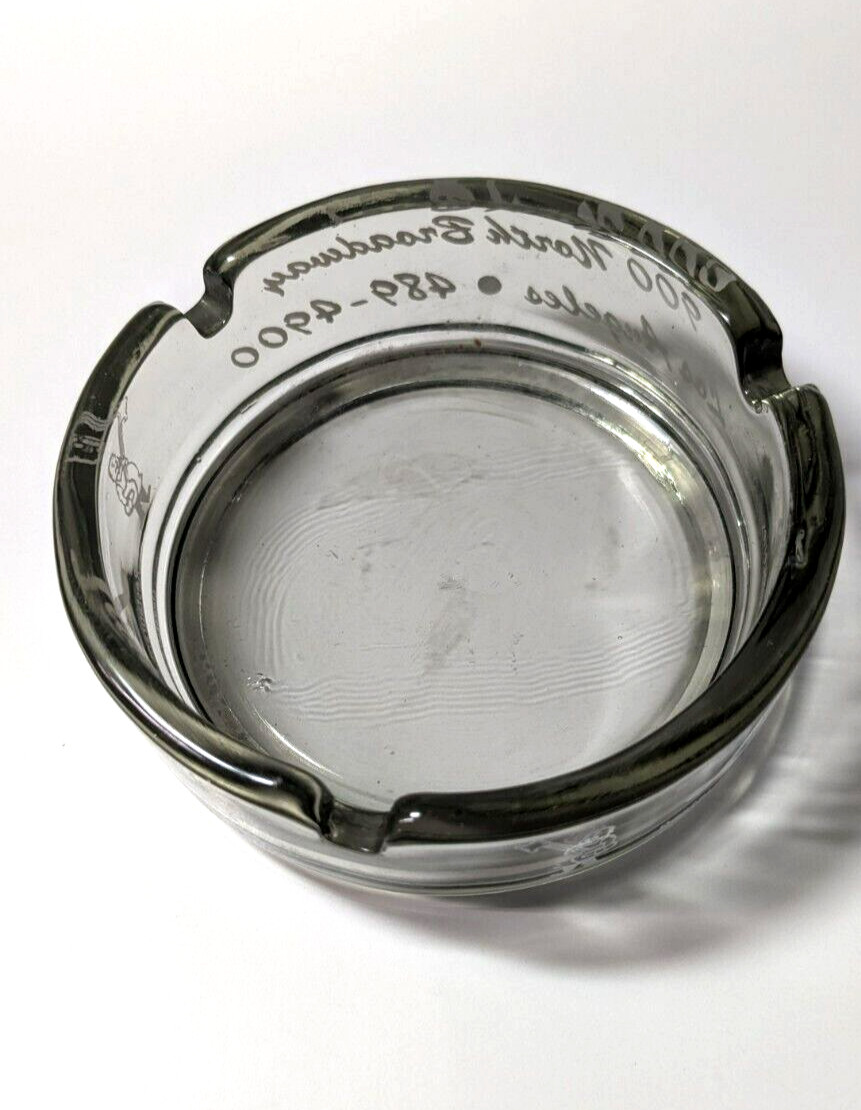 Vintage Little Joe’s Restaurant Round Glass Ashtray Gray Tone Los Angeles