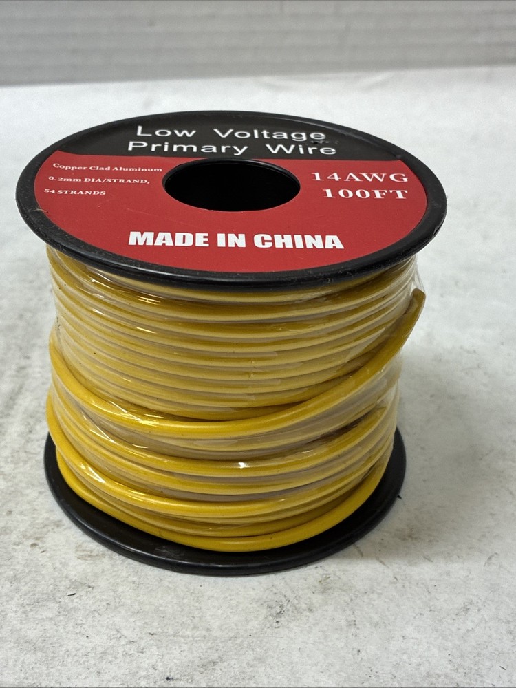Low Voltage Primary Wire 14AWG 100FT Yellow