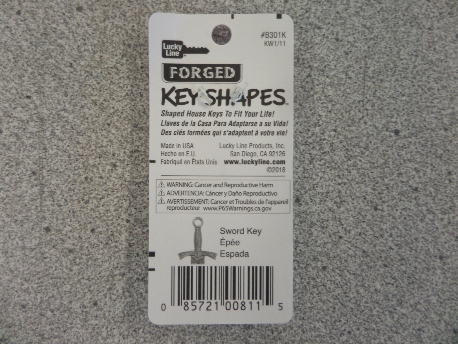 LUCKY LINE B301K SWORD KWIKSET KW1 KEYWAY HOUSE KEY FORGED KEY SHAPES