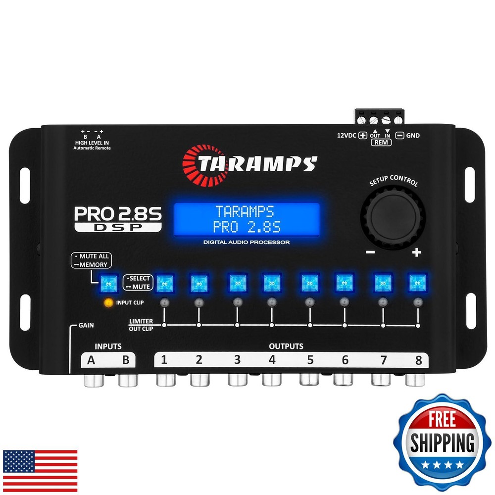 Taramps Pro 2.8S Black - 8-Way Audio Processor Equalizer