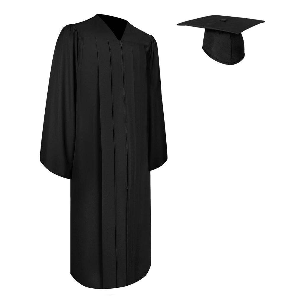 Endea Graduation Matte Black Gown & Cap for High School & College Unisex
