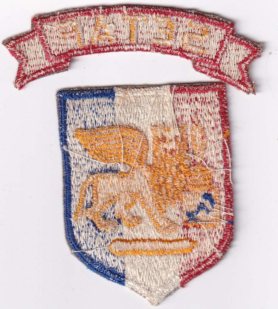 SETAF patch and tab scroll German made pair white back Vietnam era Cold War